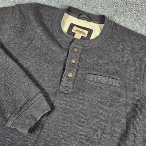 Katahdin Iron Works Henely Waffle Shirt Men's Gray Sherpa Lined Pullover XXL